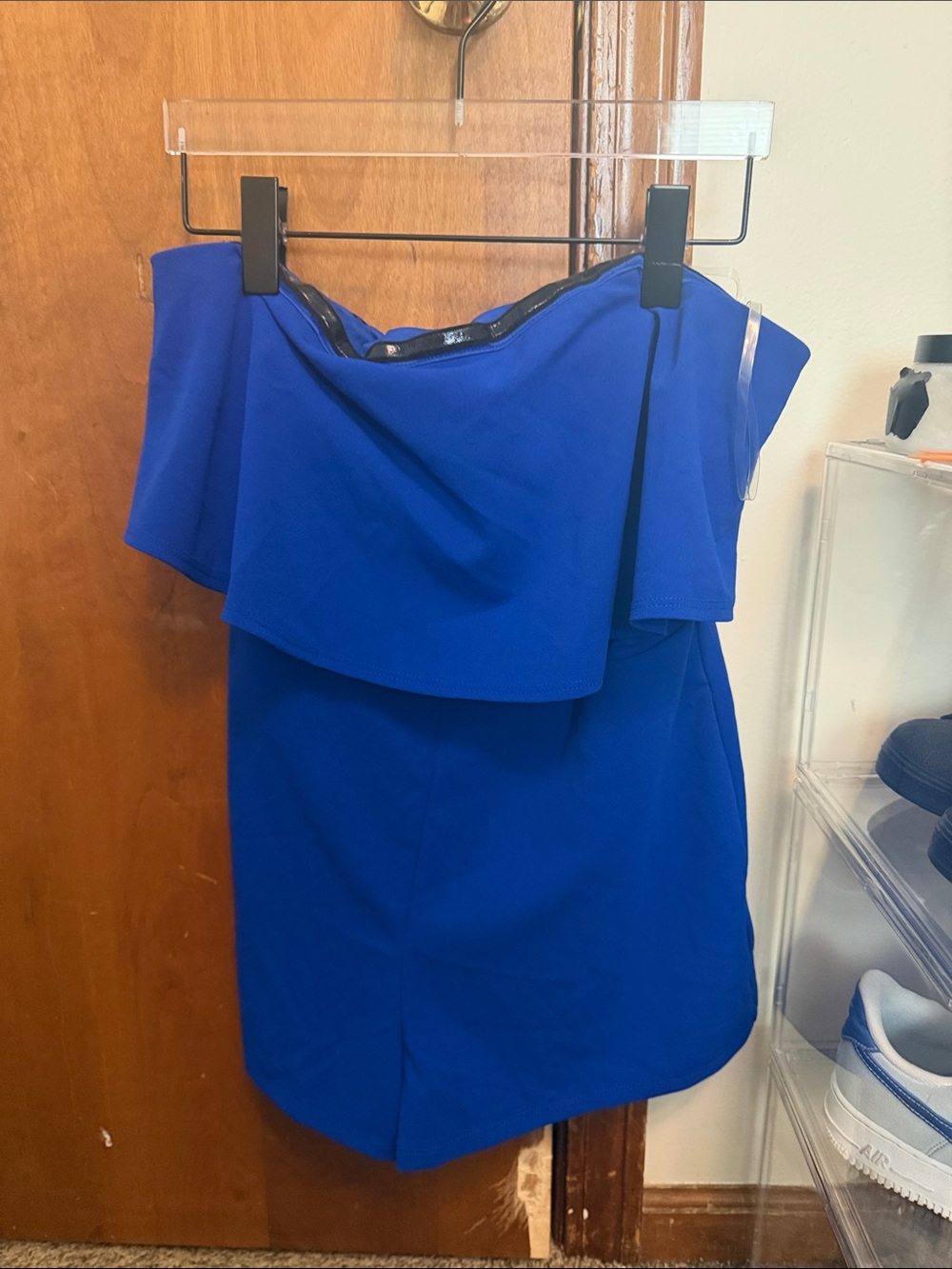 Off-Shoulder Royal Blue Women's Dress